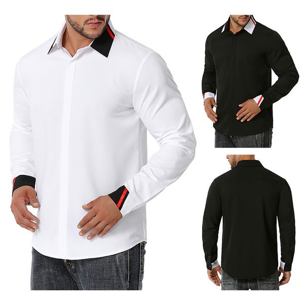2020 autumn and winter new european size mens casual long-sleeved shirt fashion colorblock business shirt men, Black;brown
2020 autumn and winter new european size mens casual long-sleeved shirt fashion colorblock business shirt men, Black;brown