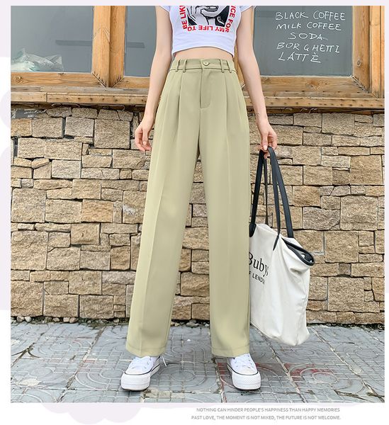 2021 new women's trousers high waist suit long leg new spring vertical fashion loose wild tube solid kt2 pants h0mh, Black;white
2021 new women's trousers high waist suit long leg new spring vertical fashion loose wild tube solid kt2 pants h0mh, Black;white