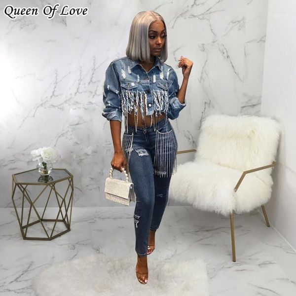 women fashion streetwear jackets blue ripped holes denim jacket vintage short tassel coats jeans harajuku frayed jackets1, Black;brown
women fashion streetwear jackets blue ripped holes denim jacket vintage short tassel coats jeans harajuku frayed jackets1, Black;brown