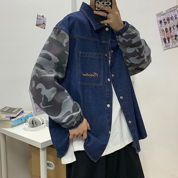 2021 new japan style spring autumn men's fashion casual bomber denim jacket streetwear clothes x9lu, Black;brown
2021 new japan style spring autumn men's fashion casual bomber denim jacket streetwear clothes x9lu, Black;brown