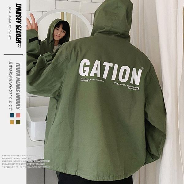 men's jacket solid color pockets cation print on back adjustable cuff jackets hoodie coat tracksuit zipper coat outwear1, Black;brown 
men's jacket solid color pockets cation print on back adjustable cuff jackets hoodie coat tracksuit zipper coat outwear1, Black;brown