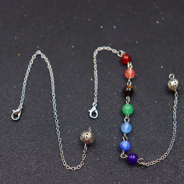 10strand/lot) wholesale reiki pendulum chain healing mixed 7 chakra gem stone beads chain accessories charms colorful qyloqi, Black 
10strand/lot) wholesale reiki pendulum chain healing mixed 7 chakra gem stone beads chain accessories charms colorful qyloqi, Black