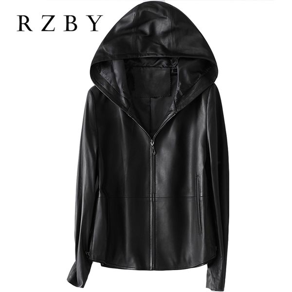 rzby women 100% real sheepskin coat hooded jacket spring fashion genuine leather jackets chaqueta mujer 201214, Black
rzby women 100% real sheepskin coat hooded jacket spring fashion genuine leather jackets chaqueta mujer 201214, Black