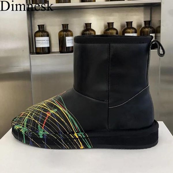 thick sole real leather graffiti snow boots for women round toe wool lining flat ankle botas winter warm comfort short boots, Black
thick sole real leather graffiti snow boots for women round toe wool lining flat ankle botas winter warm comfort short boots, Black