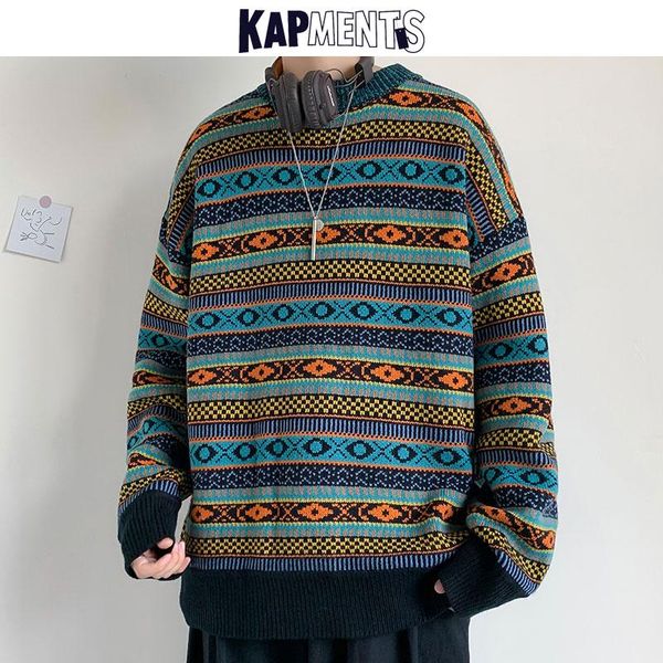 kapments striped sweater men streetwear printed korean sweaters 2020 winter mens vintage casual pullovers male colorful sweater, White;black
kapments striped sweater men streetwear printed korean sweaters 2020 winter mens vintage casual pullovers male colorful sweater, White;black