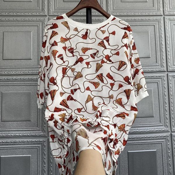 7.15 floral silk blouse women summer 2020 new three quarter sleeve loose print spliced pullover shirt1, White
7.15 floral silk blouse women summer 2020 new three quarter sleeve loose print spliced pullover shirt1, White
