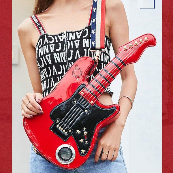 creative guitar shaped handbag with music player speaker fun purse exclusive shoulder bag unique crossbody messenger bag
creative guitar shaped handbag with music player speaker fun purse exclusive shoulder bag unique crossbody messenger bag