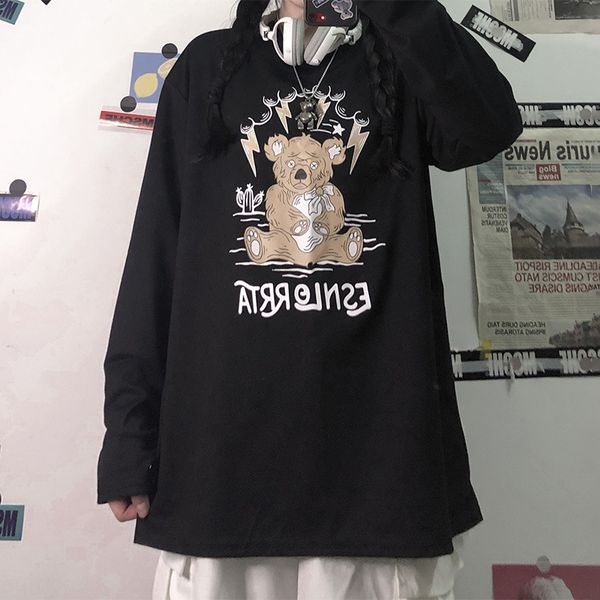 cotton coat t-shirt shop clothing yuansuo style in autumn 2020 long sleeve t-shirt women's printed loose women's fashion qzrmi qzr, Black
cotton coat t-shirt shop clothing yuansuo style in autumn 2020 long sleeve t-shirt women's printed loose women's fashion qzrmi qzr, Black