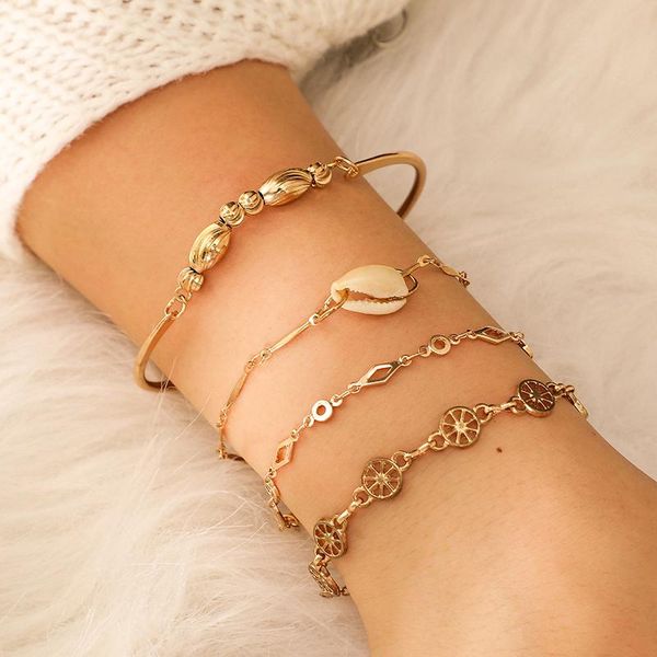vintage gold shell flower gold beaded multilayer bracelet set for women chains adjustable bangle boho jewelry a03106, Black
vintage gold shell flower gold beaded multilayer bracelet set for women chains adjustable bangle boho jewelry a03106, Black