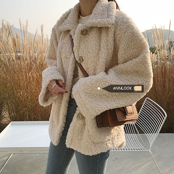 autumn winter new thickened women's loose korean lamb wool jacket fur coat warm clothing 201209, Black
autumn winter new thickened women's loose korean lamb wool jacket fur coat warm clothing 201209, Black