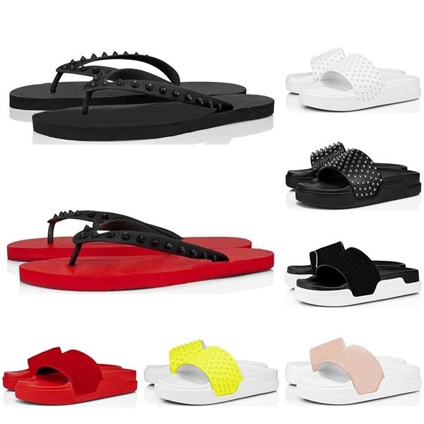 red bottom flip flops leather slippers slides sandals men women triple black white yellow pink spikes summer mens outdoor sandals
red bottom flip flops leather slippers slides sandals men women triple black white yellow pink spikes summer mens outdoor sandals