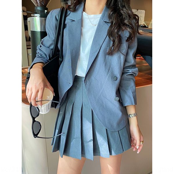 mjj early autumn women's korean for small women fashionable foreign style high waist suit pleated dress suit pleated skirt 2-piece set, Gray
mjj early autumn women's korean for small women fashionable foreign style high waist suit pleated dress suit pleated skirt 2-piece set, Gray