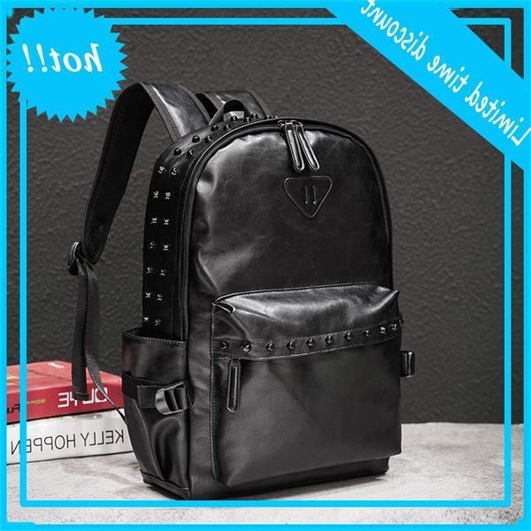 british leather street trend personality korean fashion rivet schoolboy backpack leisure
british leather street trend personality korean fashion rivet schoolboy backpack leisure