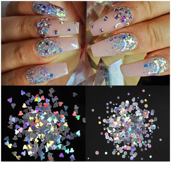 1 bag nail sequins colorful translucent nail glitter powder diy polish flakes heart design palliette nail art de jlltja, Silver;gold
1 bag nail sequins colorful translucent nail glitter powder diy polish flakes heart design palliette nail art de jlltja, Silver;gold