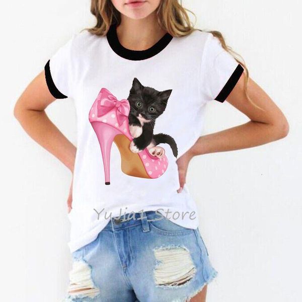 black cat in the pink high heels print harajuku kawaii t shirt women funny t shirts cat lover tee shirt femme white t-shirt
black cat in the pink high heels print harajuku kawaii t shirt women funny t shirts cat lover tee shirt femme white t-shirt