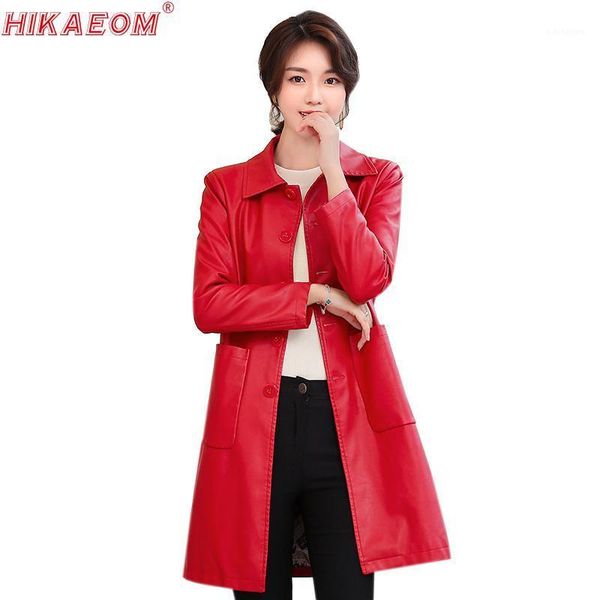 single-breasted meduim length women's pu leather jackets long sleeve turn-down collar big pockets autum winter wind-break coats1, Black
single-breasted meduim length women's pu leather jackets long sleeve turn-down collar big pockets autum winter wind-break coats1, Black