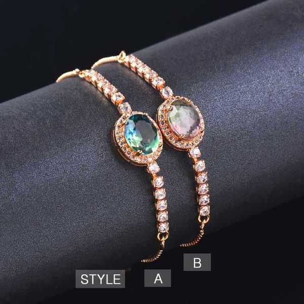original single gradient color oval charm bracelet golden chain tiny crystal blue zircon ladies bracelet jewelry ing, Red;brown
original single gradient color oval charm bracelet golden chain tiny crystal blue zircon ladies bracelet jewelry ing, Red;brown