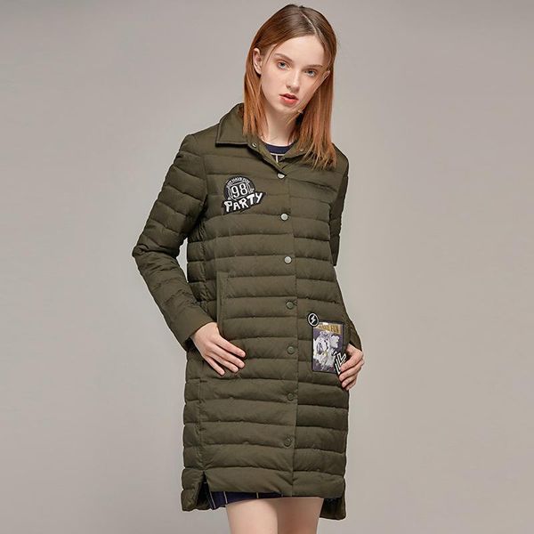 women's down & parkas fashion pattern print thin jacket women medium long slim coat outerwear 2021 autumn winter, Black
women's down & parkas fashion pattern print thin jacket women medium long slim coat outerwear 2021 autumn winter, Black