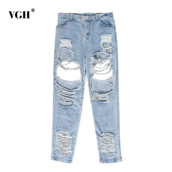 vgh splicing hole casual jeans for female high waist straight pocket streetwear trousers women 2020 autumn fashion new clothes, Blue
vgh splicing hole casual jeans for female high waist straight pocket streetwear trousers women 2020 autumn fashion new clothes, Blue