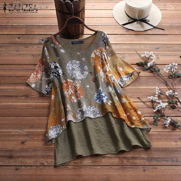 2019 zanzea women summer short sleeve shirt casual pacthwork vintage floral printed blouse tunic chemise blusas femininas1, White
2019 zanzea women summer short sleeve shirt casual pacthwork vintage floral printed blouse tunic chemise blusas femininas1, White