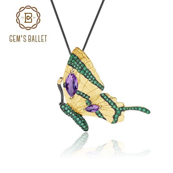 gem's ballet butterfly brooch pendant retro jewelry 925 sterling silver gold-plated natural amethyst for women fine jewelry 201009, Gray
gem's ballet butterfly brooch pendant retro jewelry 925 sterling silver gold-plated natural amethyst for women fine jewelry 201009, Gray
