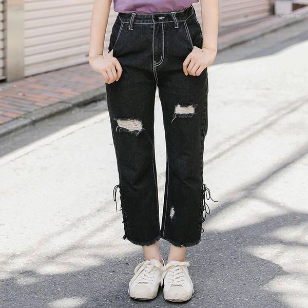 summer new women jeans ripped holes fashion straight full length do old mid waist famale washed denim pants cotton trou lace1, Blue
summer new women jeans ripped holes fashion straight full length do old mid waist famale washed denim pants cotton trou lace1, Blue