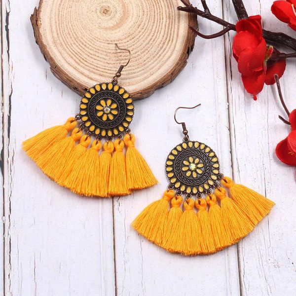 retro bohemian fashion tassel earrings alloy round color dripping exaggerated personality ethnic earrings women fashion jewelry, Silver
retro bohemian fashion tassel earrings alloy round color dripping exaggerated personality ethnic earrings women fashion jewelry, Silver