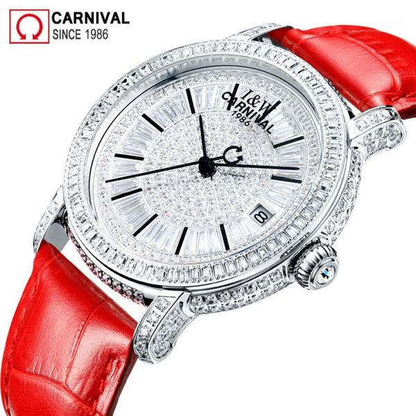 wristwatches carnival luxury automatic watch women genuine leather strap mechanical watches ladies 100m waterproof wristwatch1, Slivery;brown
wristwatches carnival luxury automatic watch women genuine leather strap mechanical watches ladies 100m waterproof wristwatch1, Slivery;brown