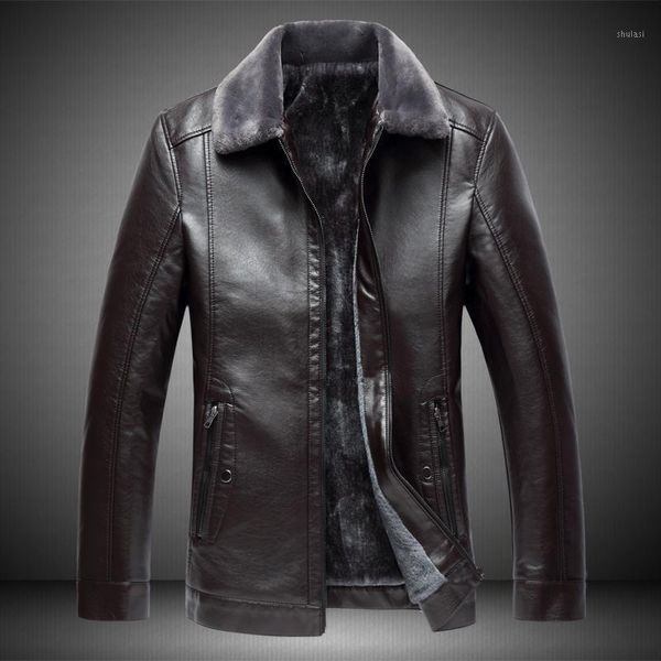 men's pu leather jacket winter plus velvet thickening business men's slim jacket, plus fertilizer lapel warm leather jacket1, Black
men's pu leather jacket winter plus velvet thickening business men's slim jacket, plus fertilizer lapel warm leather jacket1, Black