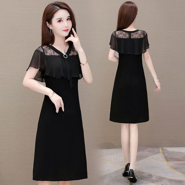 Temperament Chffton Cutout Short Sleeve V-neck Knee-length A-line Simple Cutout Black Summer Women Cocktail Dresses 9639
Temperament Chffton Cutout Short Sleeve V-neck Knee-length A-line Simple Cutout Black Summer Women Cocktail Dresses 9639