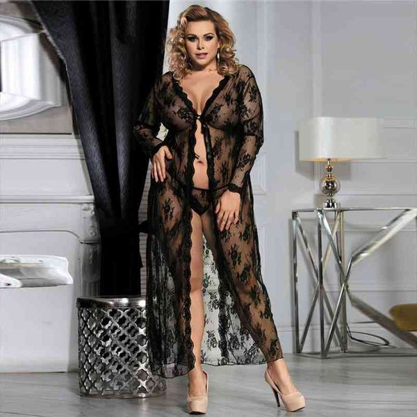 sleepwear gown long sleeve nightwear transparent lace nightgown women plus size box packing erotic robe lingerie rw80232, Black;red
sleepwear gown long sleeve nightwear transparent lace nightgown women plus size box packing erotic robe lingerie rw80232, Black;red