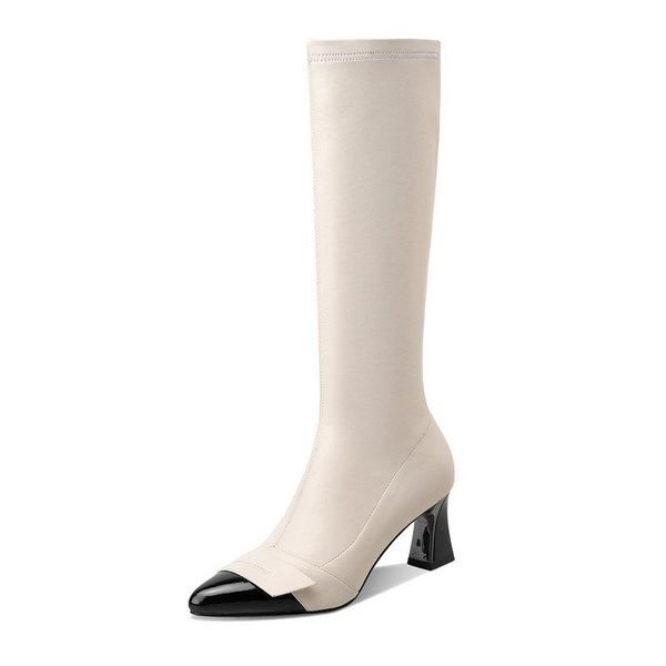 elegant genuine leather slim long shoes woman mixed colors high heels boots for women party office lady knee high boots, Black
elegant genuine leather slim long shoes woman mixed colors high heels boots for women party office lady knee high boots, Black