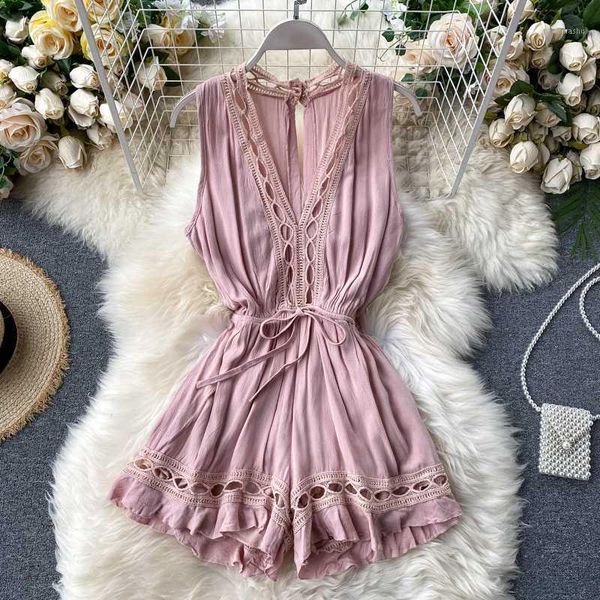 women v-neck hollow out lace patchwork playsuit rompers 2020 female elastic bodysuits1, Black;white
women v-neck hollow out lace patchwork playsuit rompers 2020 female elastic bodysuits1, Black;white