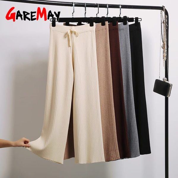 garemay 2020 autumn warm thick casual straight pants women winter female drawstring loose knitted wide leg pants casual trousers 1020, Black;white
garemay 2020 autumn warm thick casual straight pants women winter female drawstring loose knitted wide leg pants casual trousers 1020, Black;white
