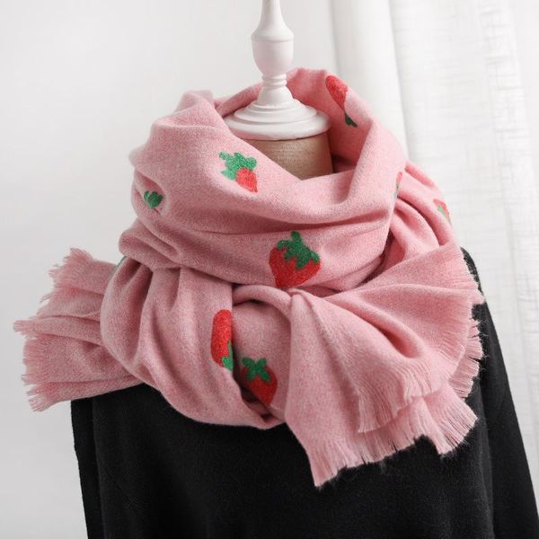 women embroidery strawberry wraps scarf lady thick warm long scarf shawl wraps 200*70cm autumn winter new cashmere scarves, Blue;gray
women embroidery strawberry wraps scarf lady thick warm long scarf shawl wraps 200*70cm autumn winter new cashmere scarves, Blue;gray