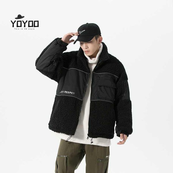 men's down & parkas yoyoo winter men clothing jacket casual for man1, Black