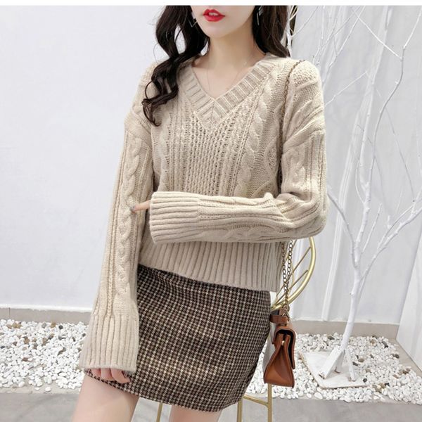 sweater women's fall winter 2020 new loose casual knitwear versatile knitted sweatersweaterfashion long sleeve with women inside c3r, White;black
sweater women's fall winter 2020 new loose casual knitwear versatile knitted sweatersweaterfashion long sleeve with women inside c3r, White;black