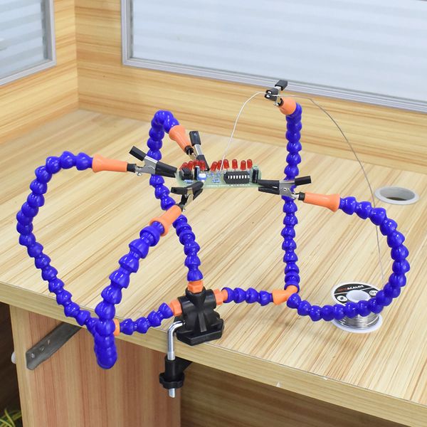 third hand soldering tool pcb holder 5 arm flexible helping hands for hobby work