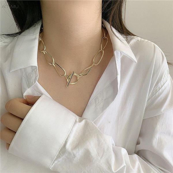 aomu 2020 new korea ot buckle circle metal simple gold color collarbone chain choker for women men jewelry, Golden;silver
aomu 2020 new korea ot buckle circle metal simple gold color collarbone chain choker for women men jewelry, Golden;silver
