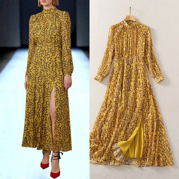 2021 spring european and american stars with the same high-quality retro floral slit dress, Black;pink
2021 spring european and american stars with the same high-quality retro floral slit dress, Black;pink