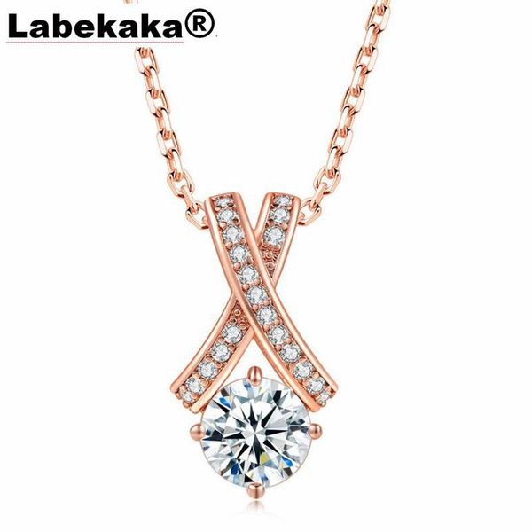 labekaka selling jewelry simple water drop pendant necklace zircon plated rose gold accessories, Silver
labekaka selling jewelry simple water drop pendant necklace zircon plated rose gold accessories, Silver