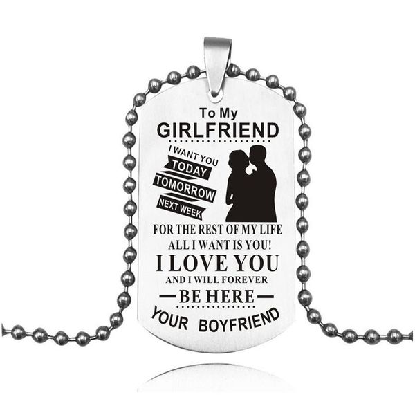 1pcs fashion couple necklace jewelry i love you dog tag necklaces for women good gift for boyfriend girlfriend husb jllfwv, Black
1pcs fashion couple necklace jewelry i love you dog tag necklaces for women good gift for boyfriend girlfriend husb jllfwv, Black