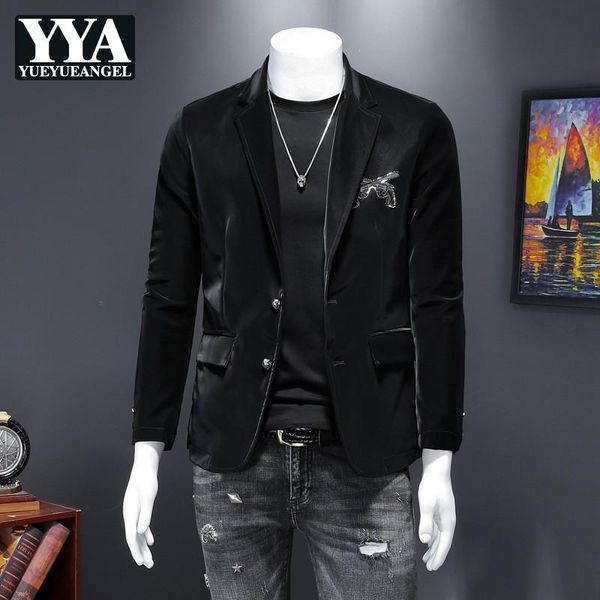 men's suits & blazers fashion mens velvet blazer jacket designer diamonds suit coat casual slim fit business man single breasted party, White;black
men's suits & blazers fashion mens velvet blazer jacket designer diamonds suit coat casual slim fit business man single breasted party, White;black