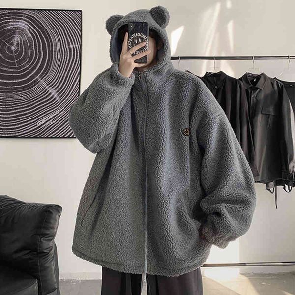 fashion bear ear oversized hoodie femme 2021 winter plush zipped sweatshirt casual long sleeve mingliusili moletom feminino, Black
fashion bear ear oversized hoodie femme 2021 winter plush zipped sweatshirt casual long sleeve mingliusili moletom feminino, Black