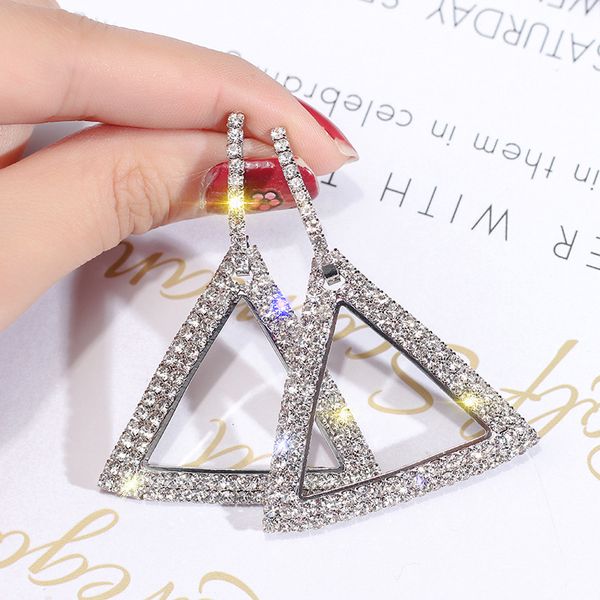 2020 designer luxury exaggerated earrings explosion personality geometric triangle diamond earrings korean jewelry female, Silver
2020 designer luxury exaggerated earrings explosion personality geometric triangle diamond earrings korean jewelry female, Silver