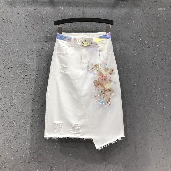 skirts fashion white denim women beading front hole 3d flower skirt with belt hip package jeans irregular faldas mujer1, Black
skirts fashion white denim women beading front hole 3d flower skirt with belt hip package jeans irregular faldas mujer1, Black