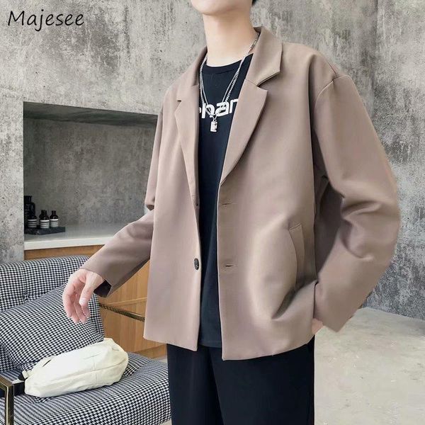 blazers men solid single breasted ins mens chic trendy casual outwear korean style streetwear loose oversize all-match teens kg-30, White;black
blazers men solid single breasted ins mens chic trendy casual outwear korean style streetwear loose oversize all-match teens kg-30, White;black