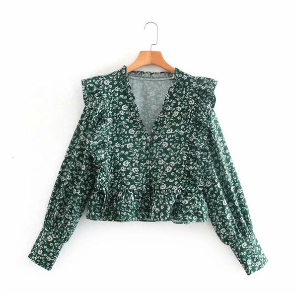 2021 new crop women green printed ruffle blouse woman vintage v-neck puff sleeve button up shirt ladies fall casual fjuy, White
2021 new crop women green printed ruffle blouse woman vintage v-neck puff sleeve button up shirt ladies fall casual fjuy, White