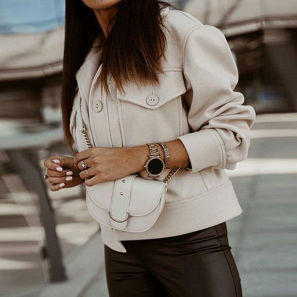 autumn winter short coat women woolen coat fashion long sleeve warm cropped overcoat single-breasted trucker jacket outwear, Black
autumn winter short coat women woolen coat fashion long sleeve warm cropped overcoat single-breasted trucker jacket outwear, Black