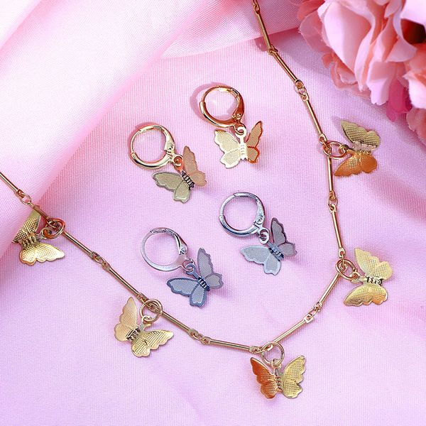 3pcs/set trendy new jewelry sets for women gold silver color cute small butterfly choker necklace earrings sets party gift
3pcs/set trendy new jewelry sets for women gold silver color cute small butterfly choker necklace earrings sets party gift